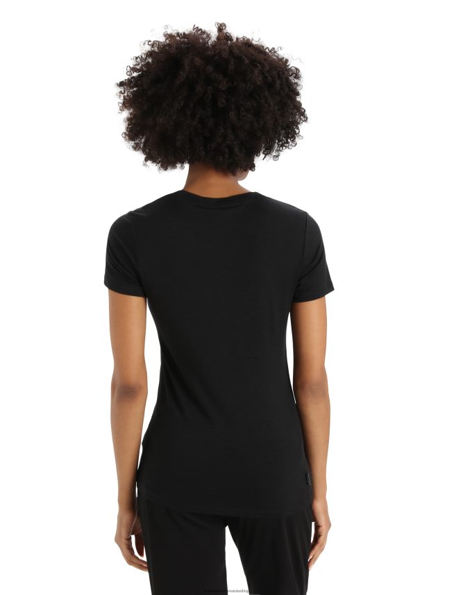 Icebreaker îmbrăcăminte negru femei tricou cu mânecă scurtă merino tech lite ii geologie montană DL46T629