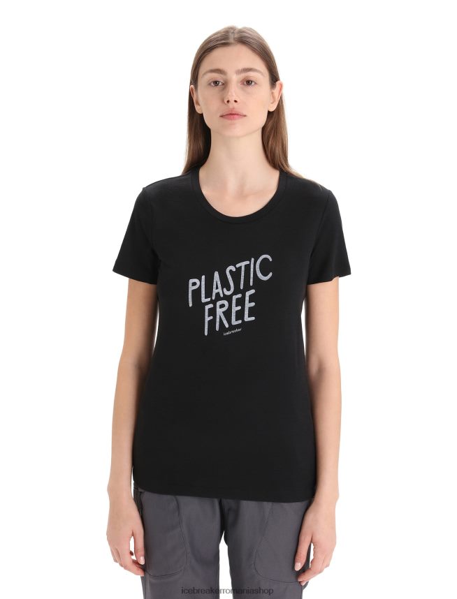 Icebreaker îmbrăcăminte negru femei tricou cu mânecă scurtă merino tech lite ii natural DL46T664