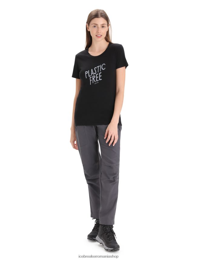 Icebreaker îmbrăcăminte negru femei tricou cu mânecă scurtă merino tech lite ii natural DL46T664