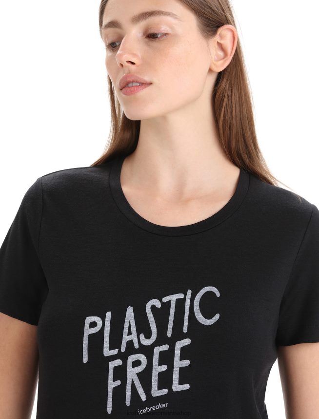 Icebreaker îmbrăcăminte negru femei tricou cu mânecă scurtă merino tech lite ii natural DL46T664