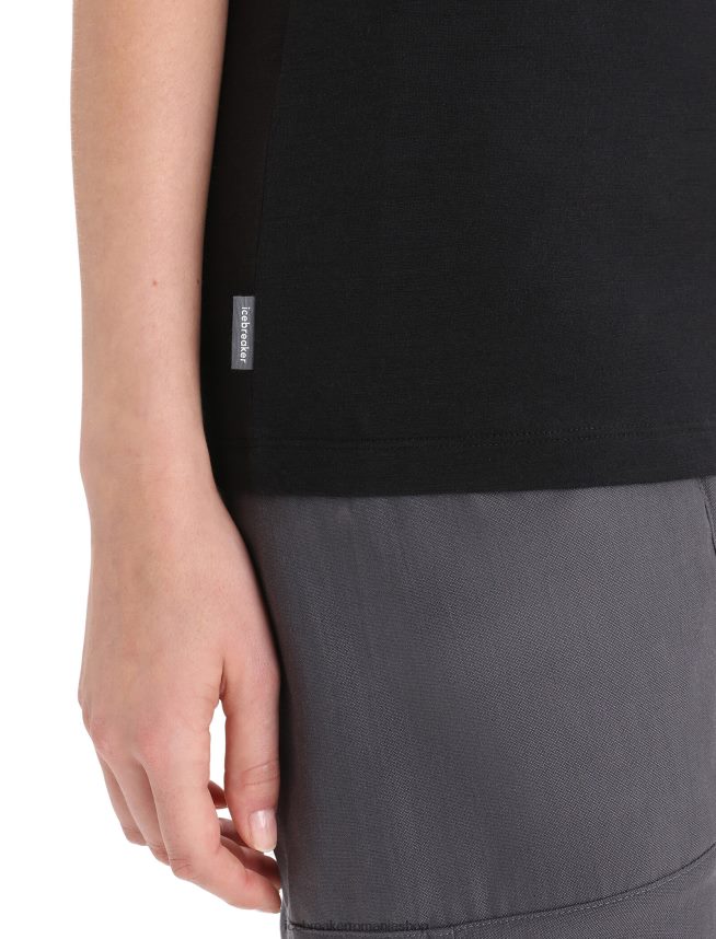 Icebreaker îmbrăcăminte negru femei tricou cu mânecă scurtă merino tech lite ii natural DL46T664