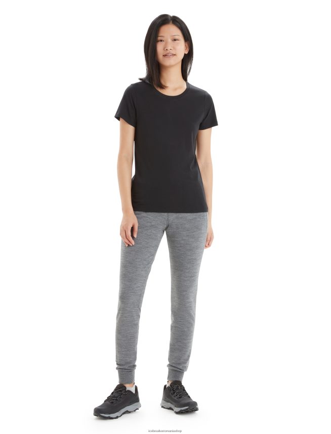 Icebreaker îmbrăcăminte negru femei tricou din bumbac tencel cu maneca scurta DL46T639
