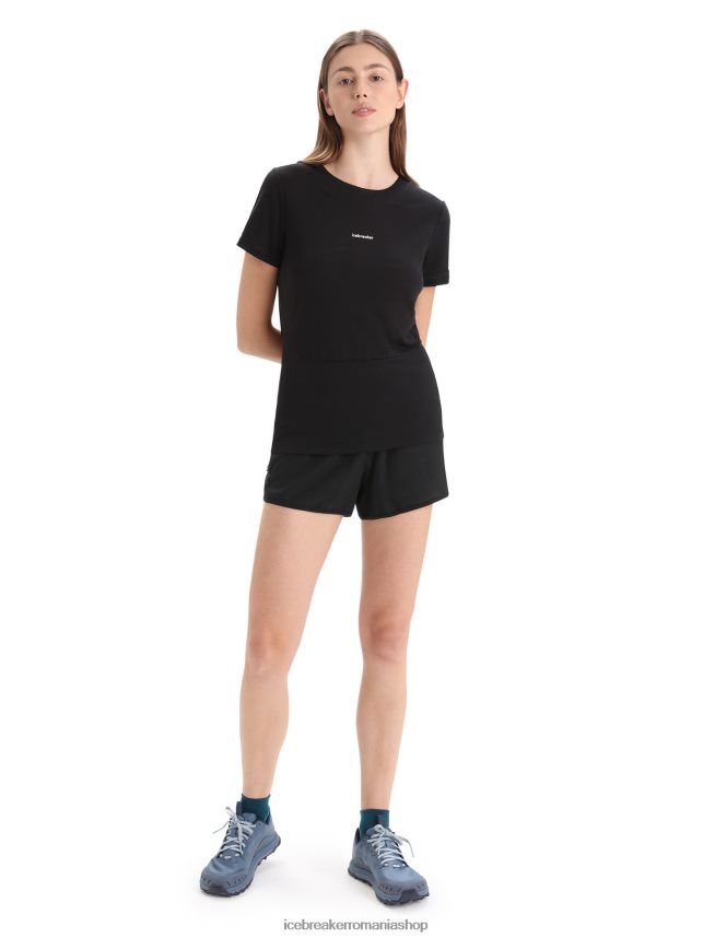Icebreaker îmbrăcăminte negru femei tricou zoneknit merinos cu maneca scurta DL46T657