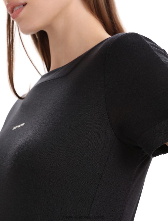 Icebreaker îmbrăcăminte negru femei tricou zoneknit merinos cu maneca scurta DL46T657