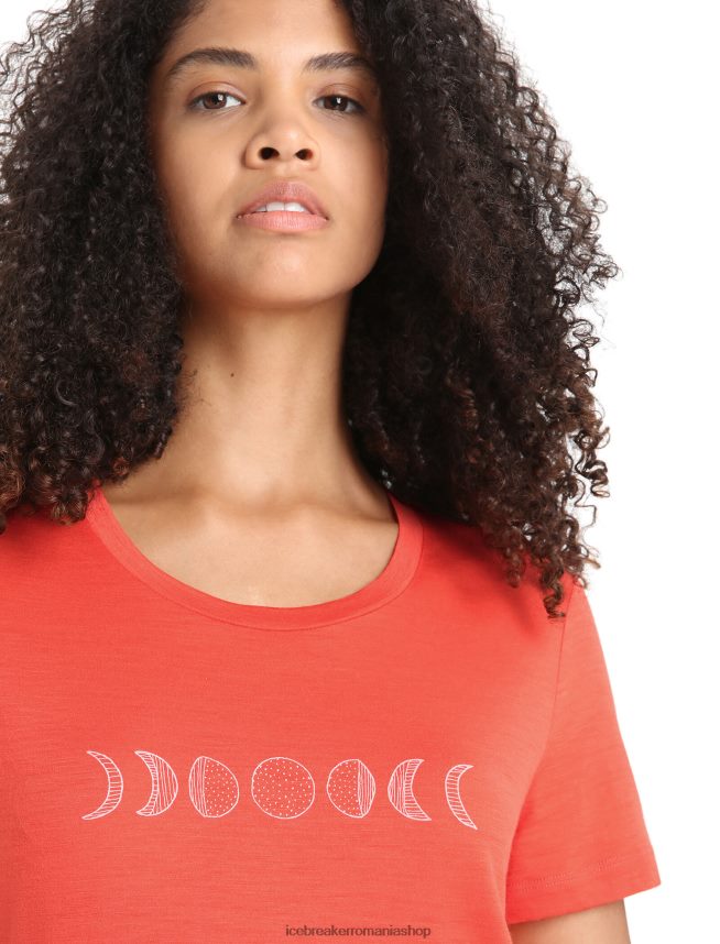 Icebreaker îmbrăcăminte pământ vibrant femei tricou cu mânecă scurtă merino tech lite ii faza lunii DL46T616