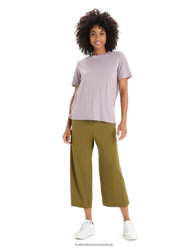 Icebreaker îmbrăcăminte privire mov/alge femei tricou cu mânecă scurtă din in merino DL46T643