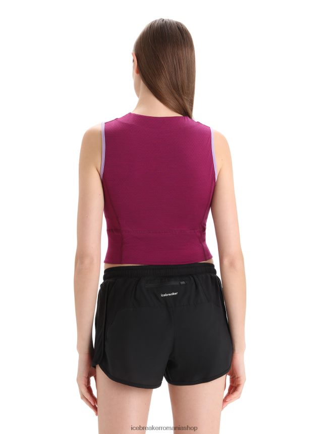 Icebreaker îmbrăcăminte privire mov/go berry femei sutien decupat zoneknit merinos DL46T648