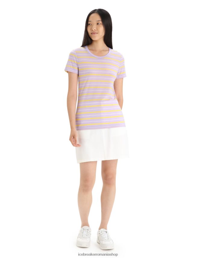 Icebreaker îmbrăcăminte privire mov/vară femei tricou cu dungi cu mânecă scurtă merino wave DL46T638