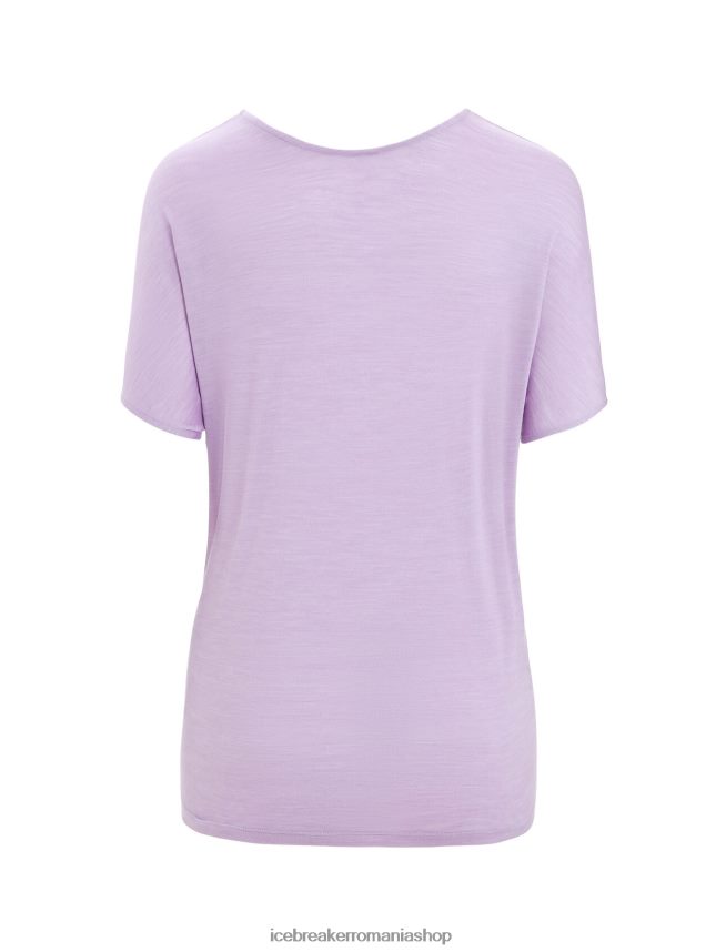 Icebreaker îmbrăcăminte privire violetă femei top reversibil cu mânecă scurtă din merino Drayden DL46T676