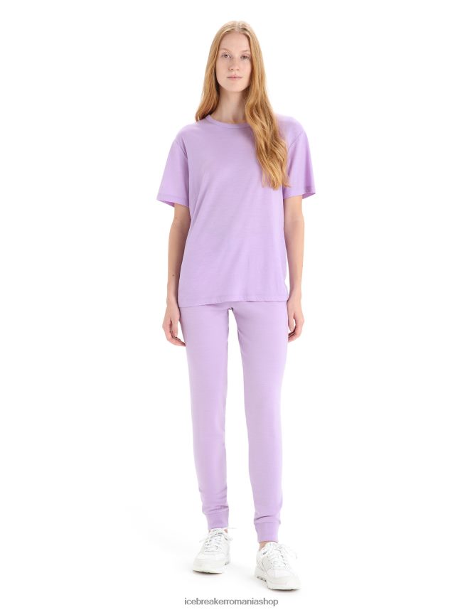 Icebreaker îmbrăcăminte privire violetă femei tricou cu mânecă scurtă merino granary DL46T626