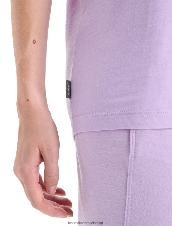 Icebreaker îmbrăcăminte privire violetă femei tricou cu mânecă scurtă merino granary DL46T626