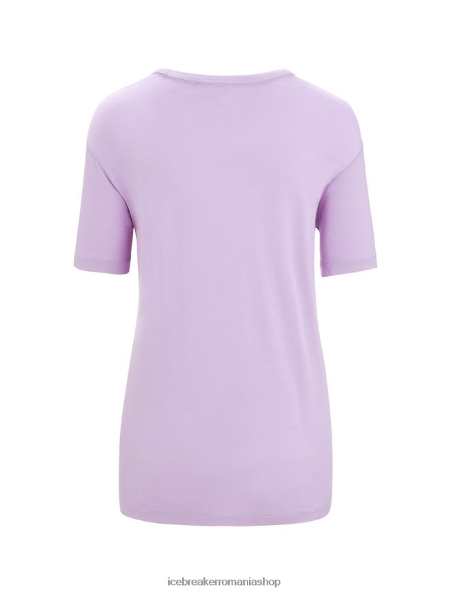 Icebreaker îmbrăcăminte privire violetă femei tricou cu mânecă scurtă merino granary DL46T626