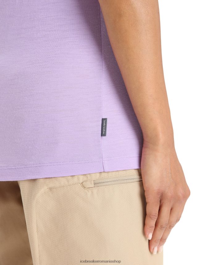 Icebreaker îmbrăcăminte privire violetă femei tricou cu mânecă scurtă merino tech lite ii alergare de primăvară DL46T621