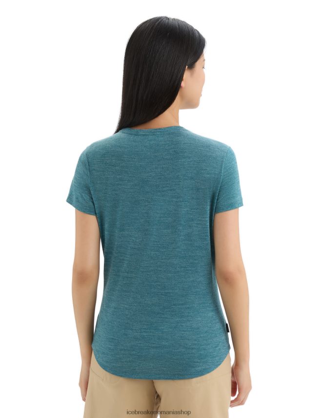 Icebreaker îmbrăcăminte slava verde erica femei tricou cu mânecă scurtă merino sphere ii traseu DL46T661