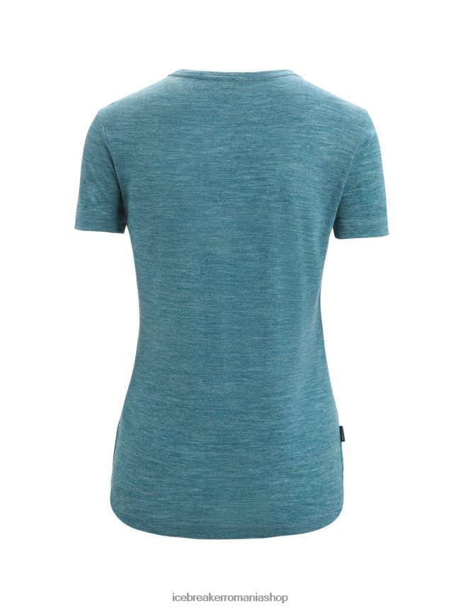 Icebreaker îmbrăcăminte slava verde erica femei tricou cu mânecă scurtă merino sphere ii traseu DL46T661