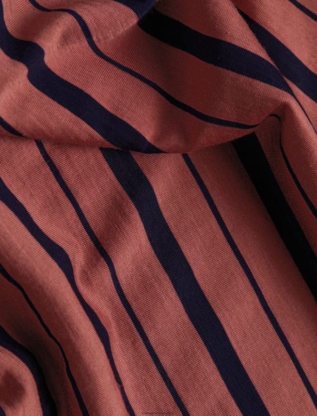 Icebreaker îmbrăcăminte struguri/blumarin la miezul nopții femei tricou cu dungi cu mânecă scurtă merino wave DL46T922