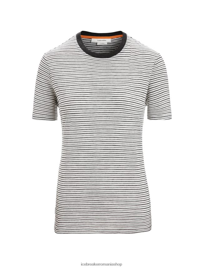 Icebreaker îmbrăcăminte zapada/negru femei tricou cu mânecă scurtă din in merino DL46T644